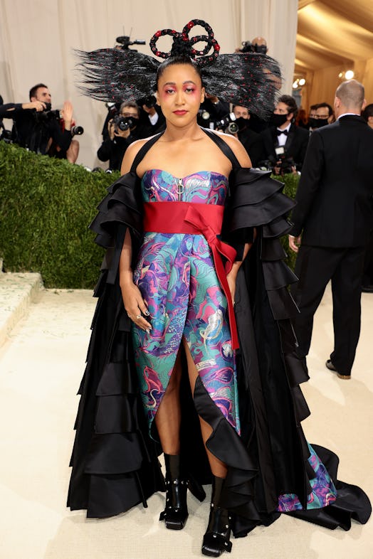 Co-chair Naomi Osaka attends The 2021 Met Gala Celebrating In America: A Lexicon Of Fashion at the M...