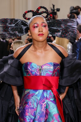 NEW YORK, NEW YORK - SEPTEMBER 13: Co-chair Naomi Osaka attends The 2021 Met Gala Celebrating In Ame...