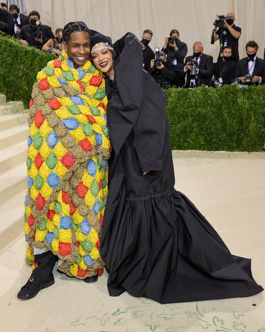 NEW YORK, NEW YORK - SEPTEMBER 13: A$AP Rocky and Rihanna attend The 2021 Met Gala Celebrating In Am...