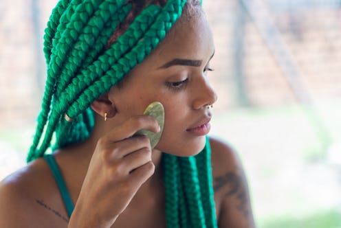 The gua sha stone is a fascinating beauty tool to help refine pores and calm the skin.