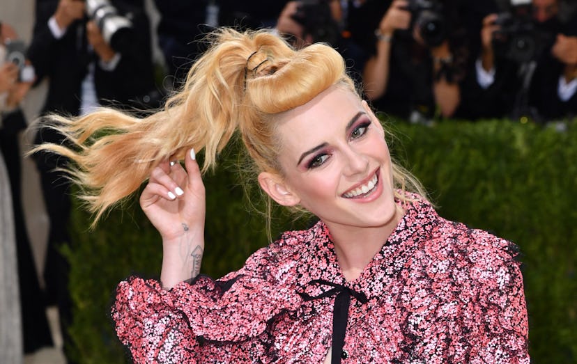 US actress Kristen Stewart arrives for the 2021 Met Gala at the Metropolitan Museum of Art on Septem...