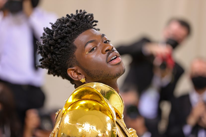 NEW YORK, NEW YORK - SEPTEMBER 13: Lil Nas X attends The 2021 Met Gala Celebrating In America: A Lex...