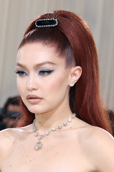 NEW YORK, NEW YORK - SEPTEMBER 13: Gigi Hadid attends the 2021 Met Gala benefit "In America: A Lexic...