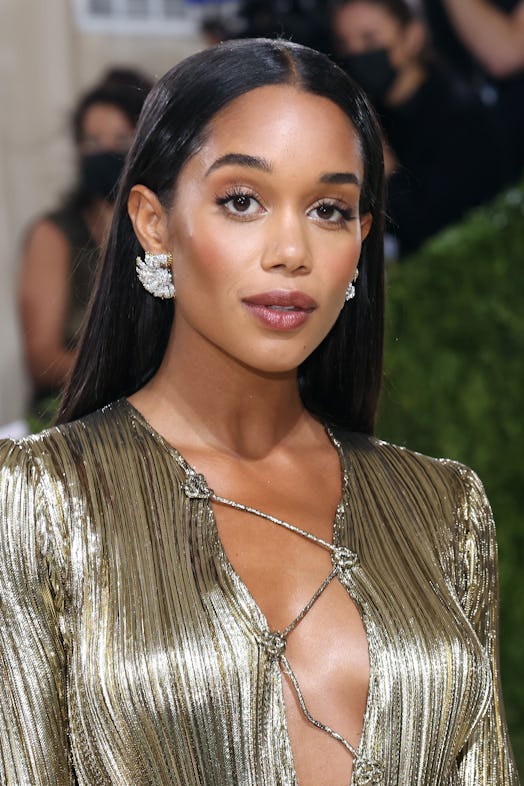 NEW YORK, NEW YORK - SEPTEMBER 13: Laura Harrier attends the 2021 Met Gala benefit "In America: A Le...