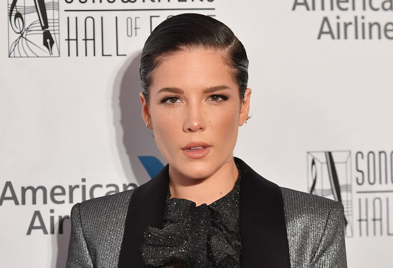 US singer-songwriter Halsey attends the 2019 Songwriters Hall Of Fame Gala at The New York Marriott ...