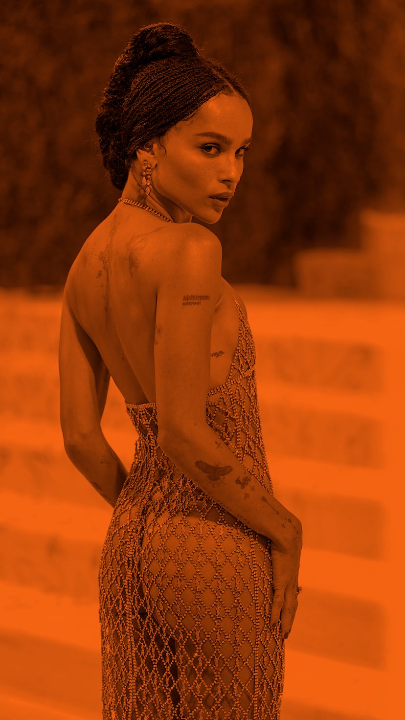 NEW YORK, NEW YORK - SEPTEMBER 13: Zoe Kravitz attends The 2021 Met Gala Celebrating In America: A L...