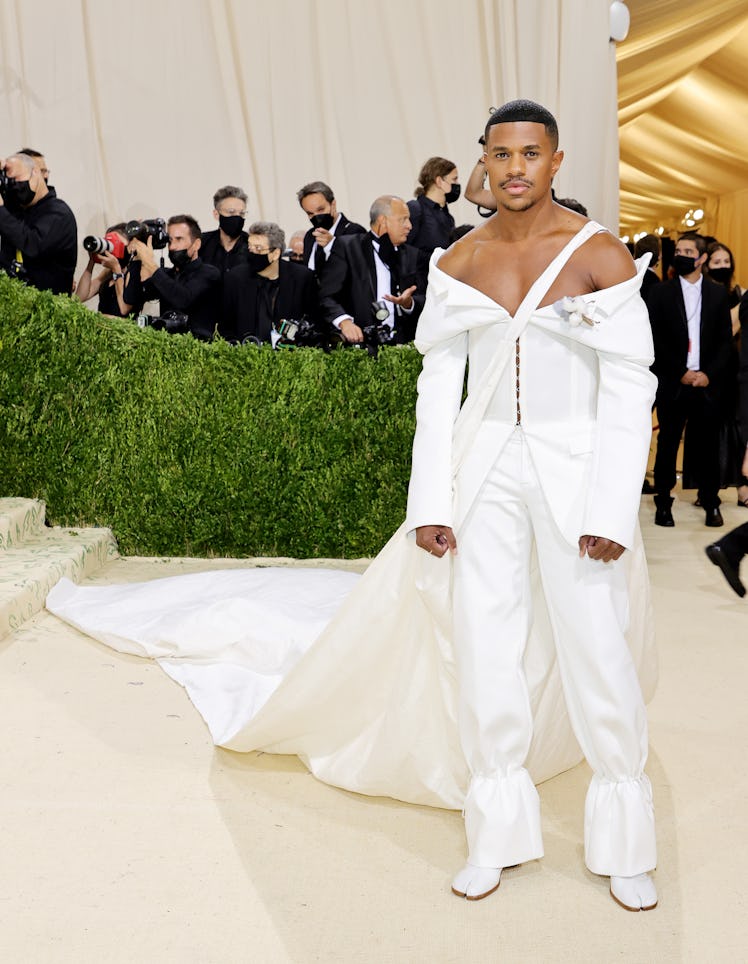 NEW YORK, NEW YORK - SEPTEMBER 13: Jeremy Pope attends The 2021 Met Gala Celebrating In America: A L...