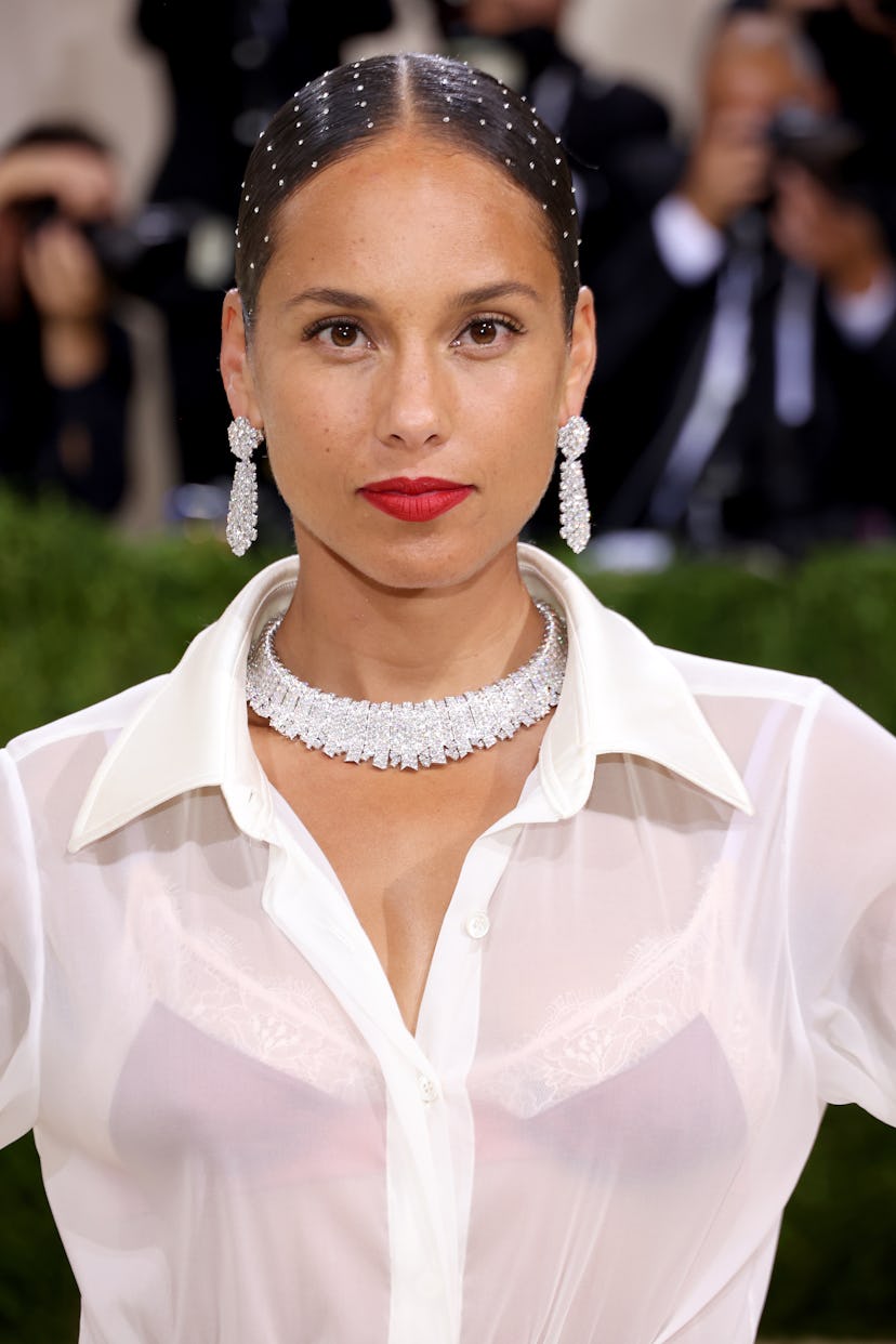 NEW YORK, NEW YORK - SEPTEMBER 13: Alicia Keys attends The 2021 Met Gala Celebrating In America: A L...