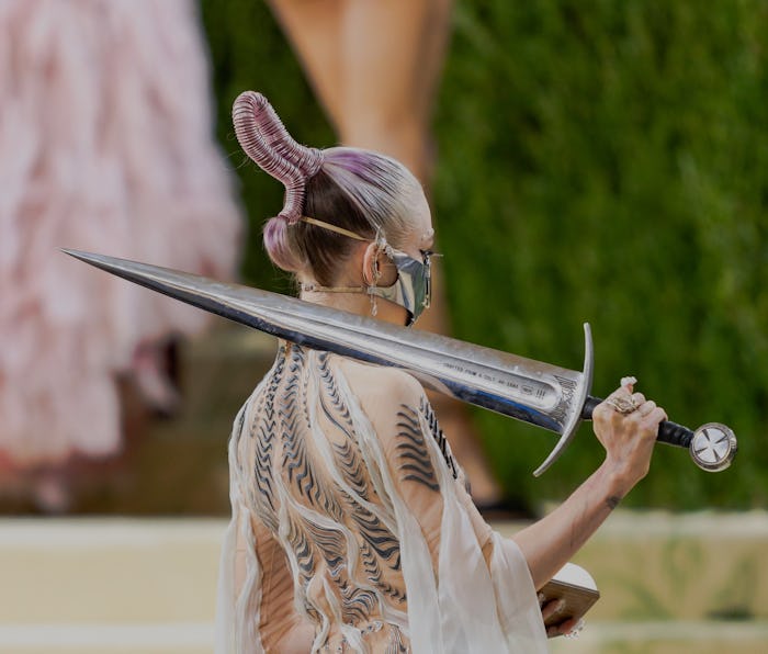 NEW YORK, NEW YORK - SEPTEMBER 13: Grimes attends the 2021 Met Gala celebrating In America: A Lexico...