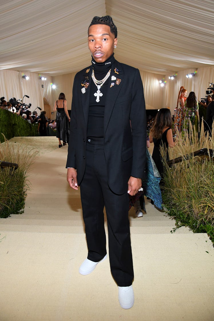 NEW YORK, NEW YORK - SEPTEMBER 13: Lil Baby attends The 2021 Met Gala Celebrating In America: A Lexi...