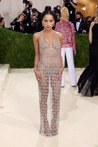 NEW YORK, NEW YORK - SEPTEMBER 13: Zoe Kravitz attends The 2021 Met Gala Celebrating In America: A L...