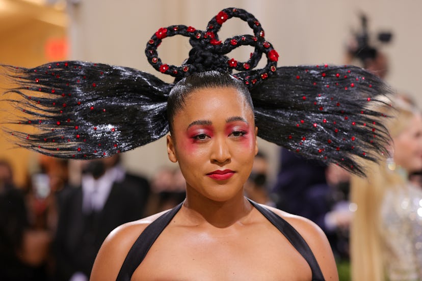 NEW YORK, NEW YORK - SEPTEMBER 13: Co-chair Naomi Osaka attends The 2021 Met Gala Celebrating In Ame...