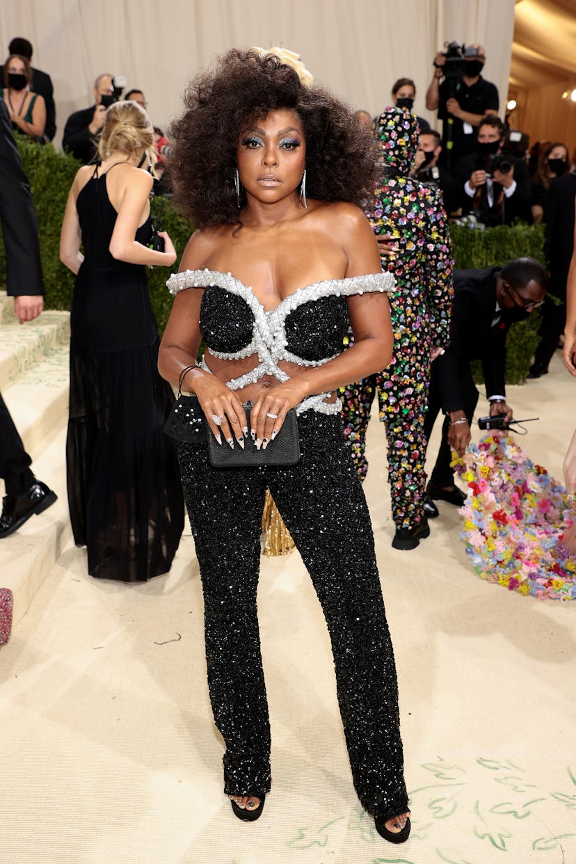 NEW YORK, NEW YORK - SEPTEMBER 13: Taraji P. Henson attends The 2021 Met Gala Celebrating In America…