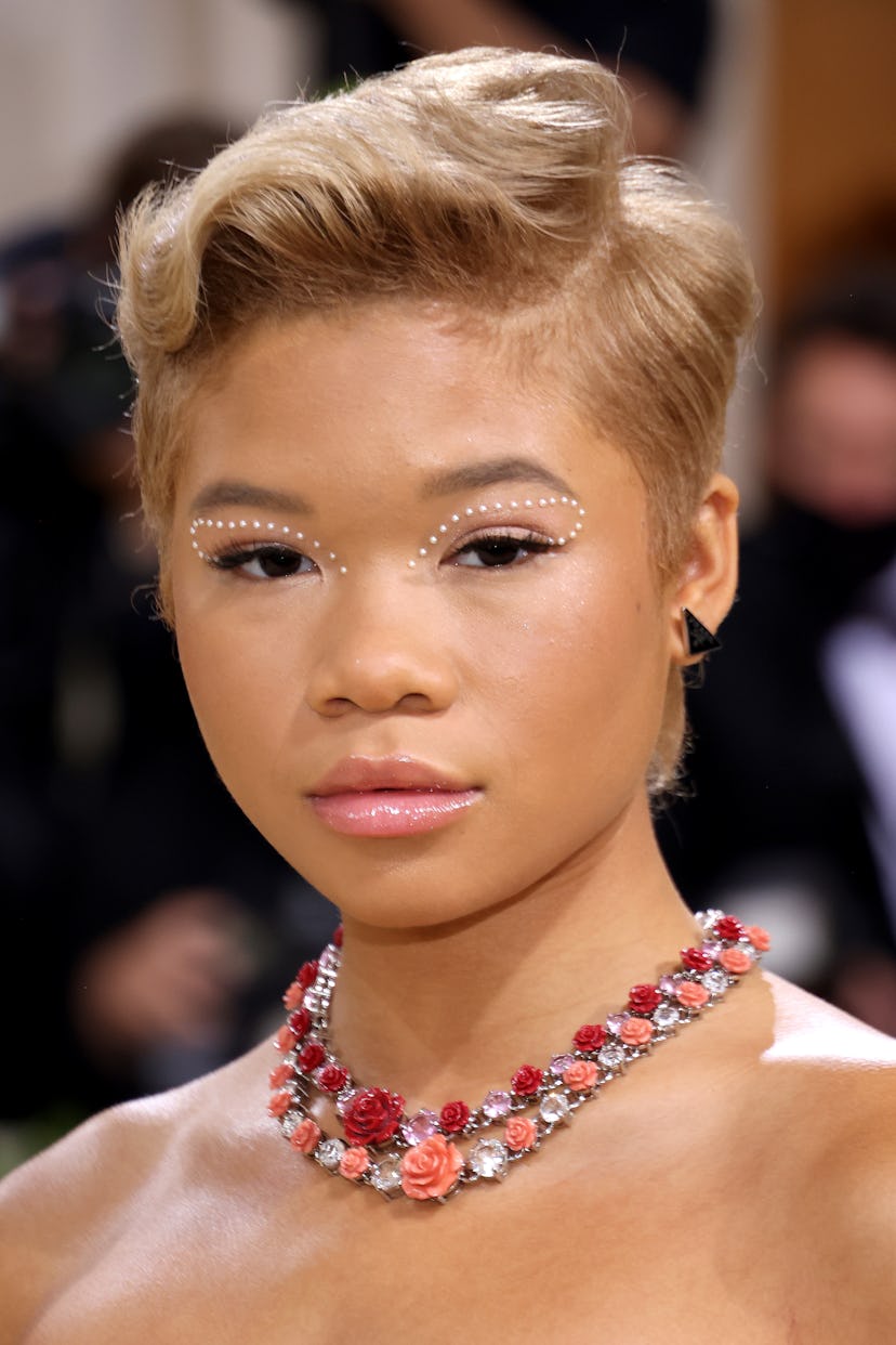 NEW YORK, NEW YORK - SEPTEMBER 13: Storm Reid attends The 2021 Met Gala Celebrating In America: A Le...