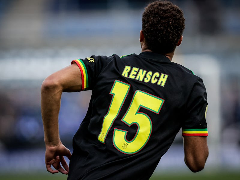 ZWOLLE, NETHERLANDS - SEPTEMBER 11: Devyne Rensch of Ajax during the Dutch Eredivisie match between...