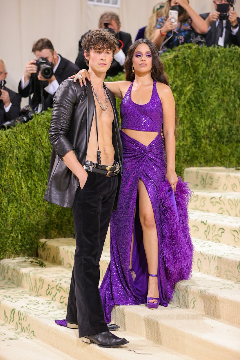 NEW YORK, NEW YORK - SEPTEMBER 13: Shawn Mendes and Camilla Cabello attend The 2021 Met Gala Celebra...