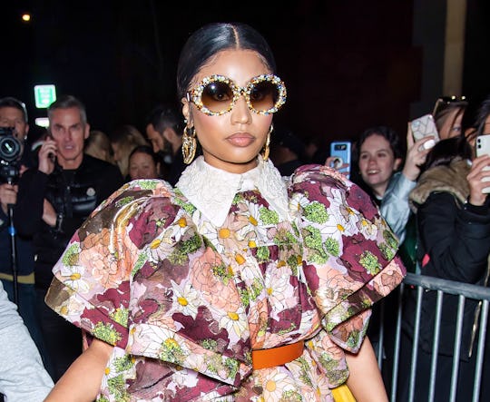 NEW YORK, NEW YORK - FEBRUARY 12: Rapper Nicki Minaj is seen leaving the Marc Jacobs Fall 2020 runwa...