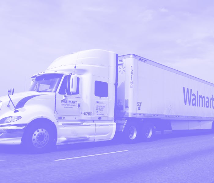 Denver, Colorado, USA - September 23, 2012: A Walmart truck on I-25 outside of Denver, Colorado. Fou...