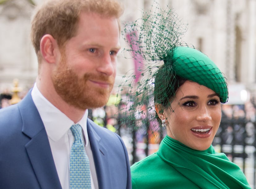 LONDON, ENGLAND - MARCH 09: Prince Harry, Duke of Sussex and Meghan, Duchess of Sussex attend the C...
