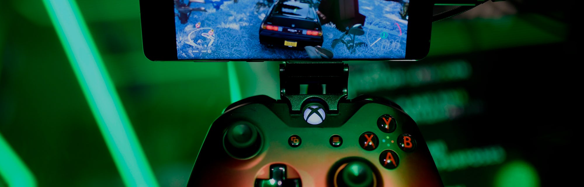 A cloud-based console is displayed at the Microsoft Xbox stand during the Video games trade fair Gam...