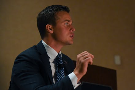 DALLAS, TX - JULY 9
Rep. Madison Cawthorn (NC-11) makes opening remarks at the Hilton Anatole Hotel...