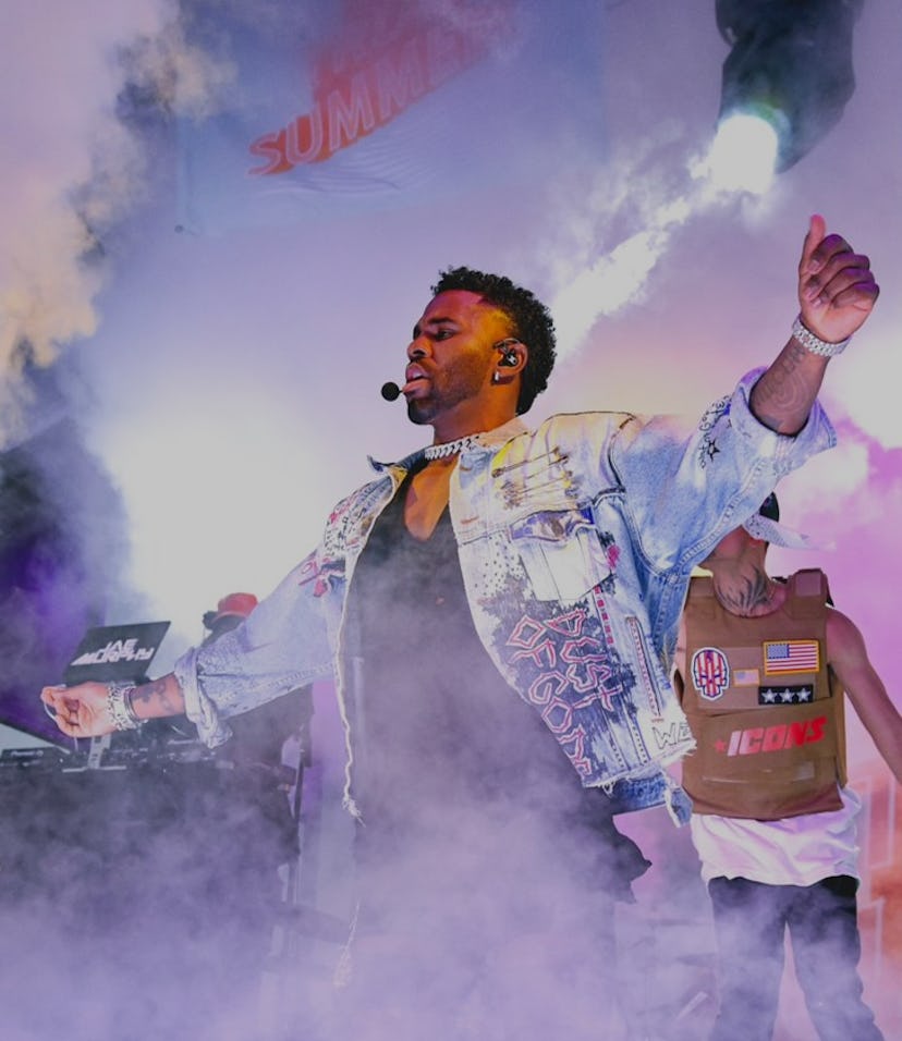 SANTA MONICA, CALIFORNIA - JULY 08: (EDITORS NOTE: This image has been retouched.) Jason Derulo show...