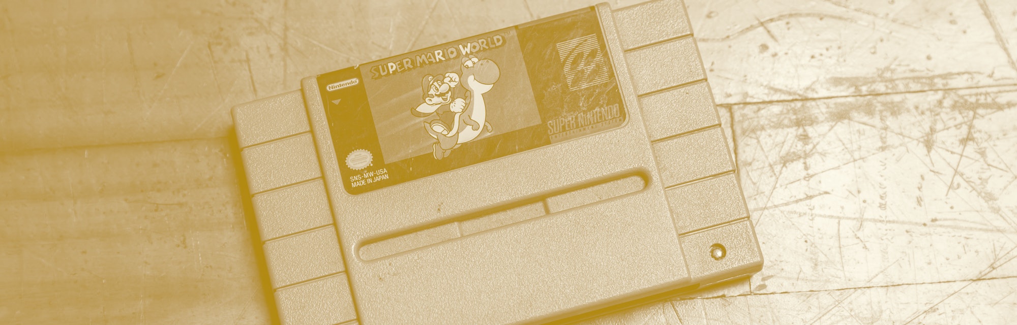 Old Super Mario World Nintendo Cassette Tape for Super Nintendo Game Entertainment System