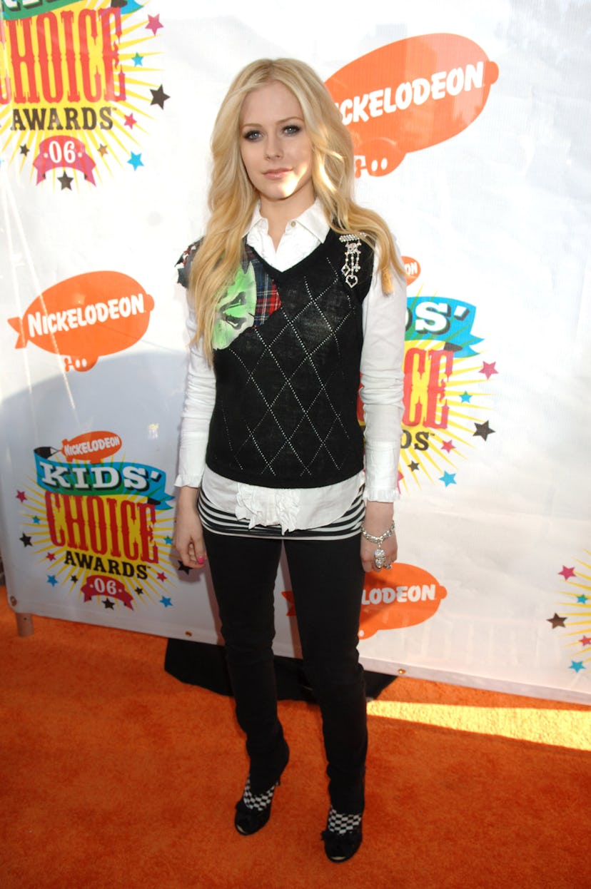 Avril Lavigne during Nickelodeon's 19th Annual Kids' Choice Awards - Orange Carpet at Pauley Pavilli...
