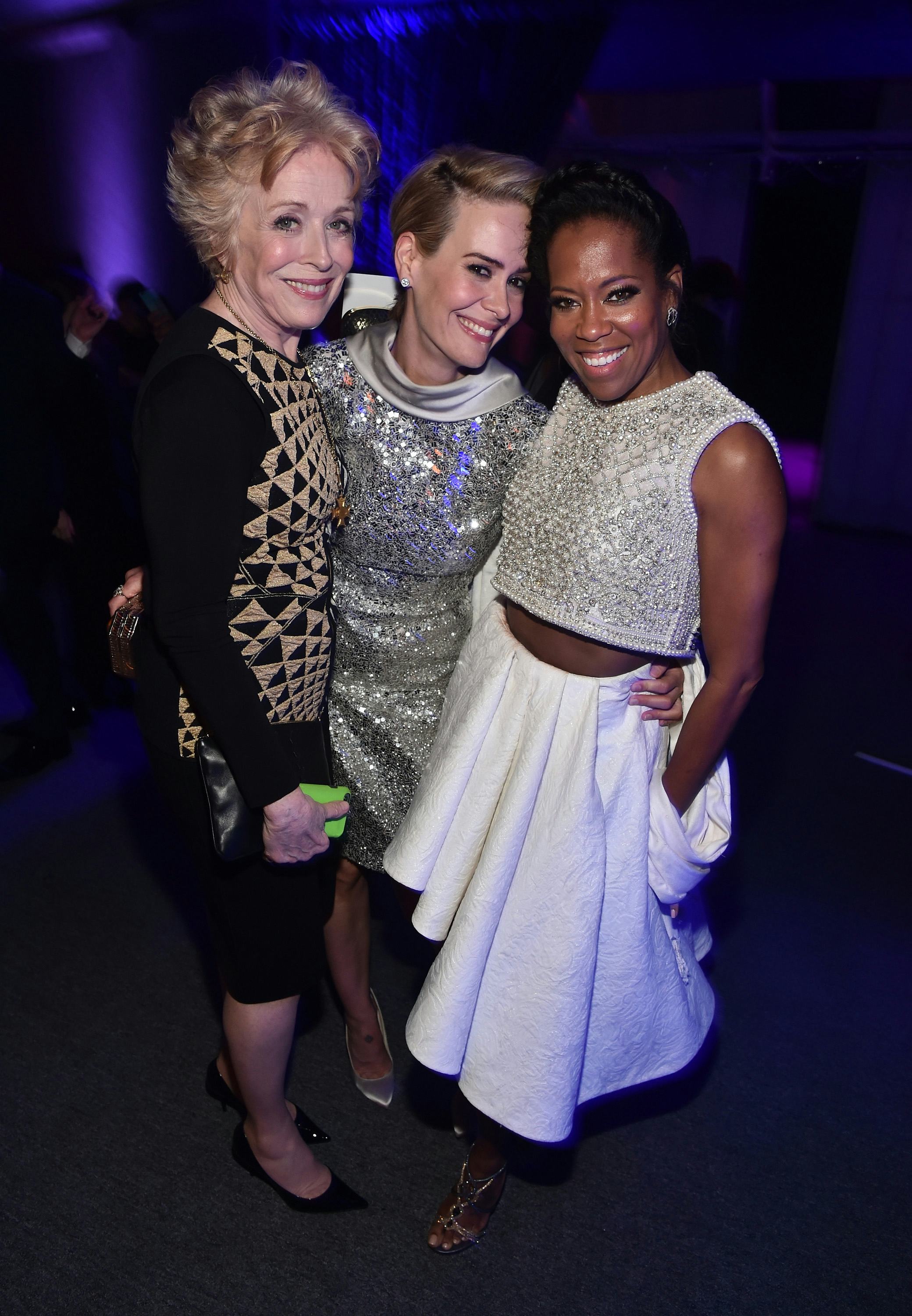 SANTA MONICA, CA - JANUARY 17:  (L-R) Actresses Holland Taylor, Sarah Paulson and Regina King attend&hellip;