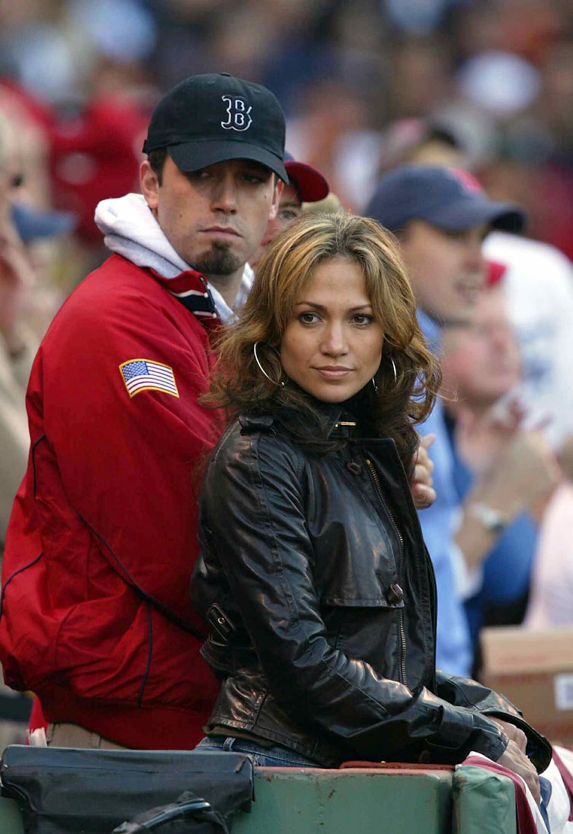 Dress as Ben Affleck and Jennifer Lopez at the Boston Red Sox game for Halloween.