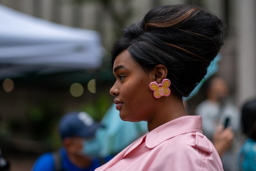 New York Fashion Week's Best Beauty Trends: The bouffant hairstyle at Moschino Spring/Summer 2022.