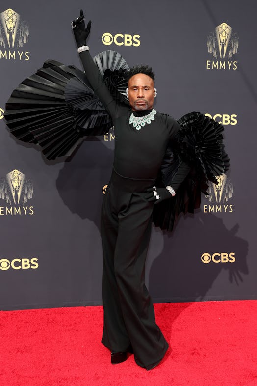 Billy Porter's Emmys 2021 look was just as bold and memorable as you'd expect. See his all-black, wi...