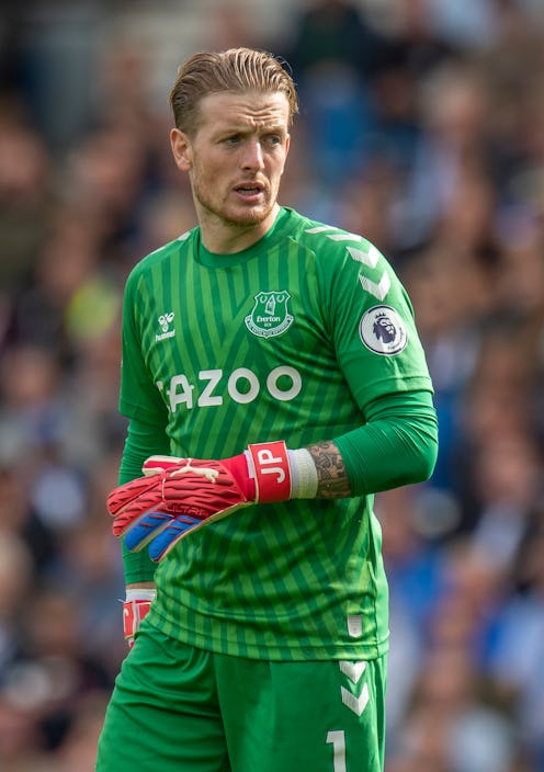 BRIGHTON, ENGLAND - AUGUST 28: Everton's Jordan Pickford
during the Premier League match between Bri...