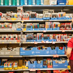 customer shopping for school supplies at Walmart store in Texas