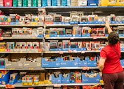 customer shopping for school supplies at Walmart store in Texas