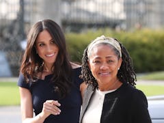BERKSHIRE, ENGLAND - MAY 18:  Meghan Markle and her mother, Doria Ragland arrive at Cliveden House H...