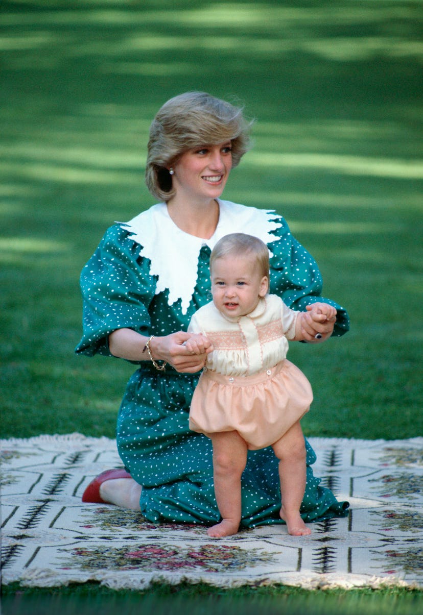 Princess Diana and Prince William on the official royal tour of New Zealand in 1983. 