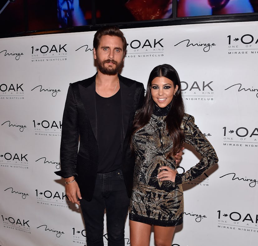 Scott Disick and Kourtney Kardashian attend his birthday celebration in 2015, not long before breaki...