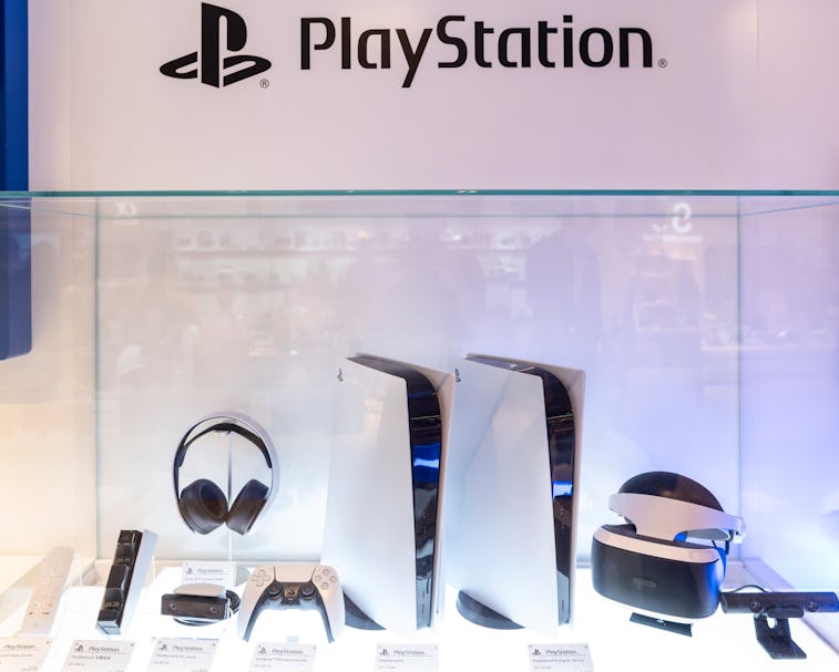 HONG KONG, CHINA - 2021/01/21: Japanese video gaming system brand created and owned by Sony Computer...