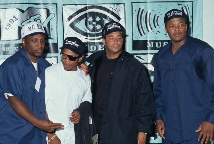 American hip hop group NWA (American rapper MC Ren, American rapper Eazy-E (1964-1995), American rap...