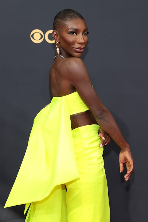 LOS ANGELES, CALIFORNIA - SEPTEMBER 19: Michaela Coel attends the 73rd Primetime Emmy Awards at L.A....