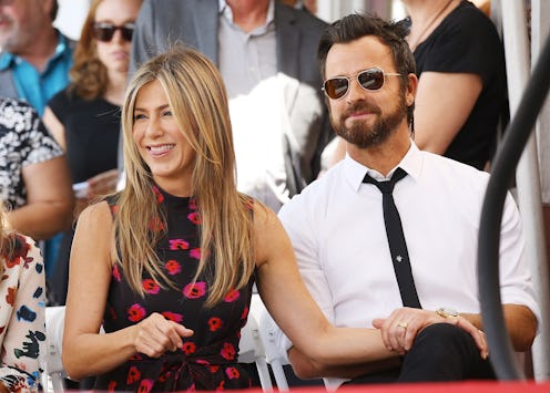 Jennifer Aniston and Justin Theroux attend Jason Bateman's Hollywood Walk of Fame ceremony on July 2...
