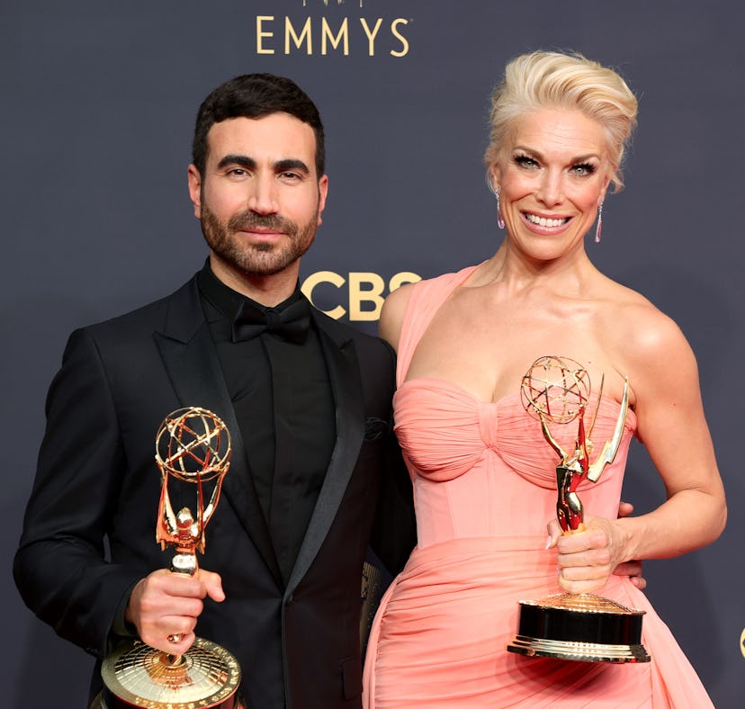 LOS ANGELES, CALIFORNIA - SEPTEMBER 19: (L-R) Brett Goldstein, winner of the Outstanding Supporting ...