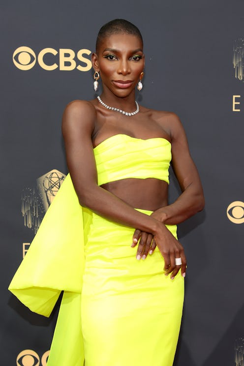LOS ANGELES, CALIFORNIA - SEPTEMBER 19: Michaela Coel attends the 73rd Primetime Emmy Awards at L.A....