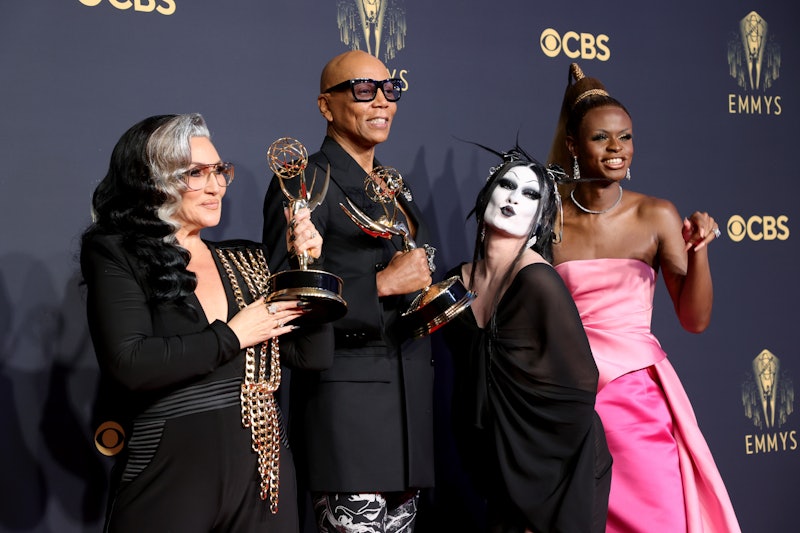Michelle Visage, RuPaul, Gottmik, and Symone, winners of the Outstanding Competition Program award f...