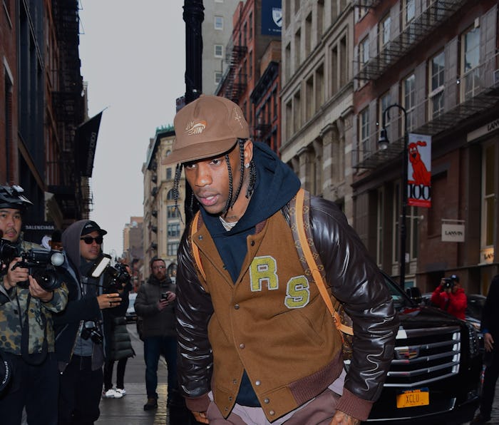 NEW YORK, NY - FEBRUARY 05: Travis Scott seen out and about in Manhattan on February 5, 2020 in Ne...