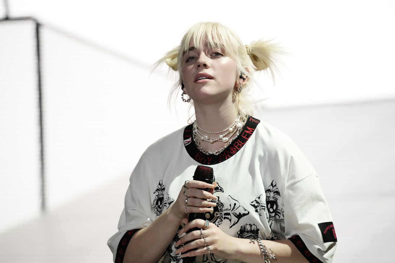 LAS VEGAS, NEVADA - SEPTEMBER 19: Billie Eilish performs onstage during the 2021 Life Is Beautiful M...