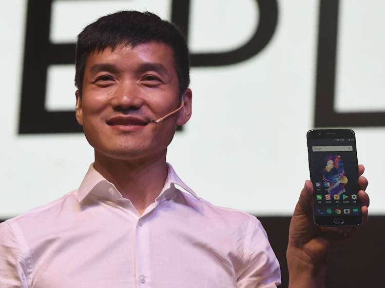 Chinese smartphone manufacturer OnePlus CEO Pete Lau attends an event to launch the new OnePlus 5 ha...