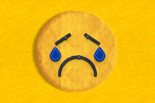 sad felt emoji crying