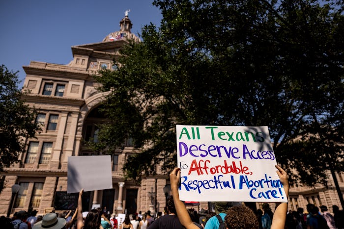AUSTIN, TX - SEPTEMBER 11: Abortion rights activists rally at the Texas State Capitol on September 1...